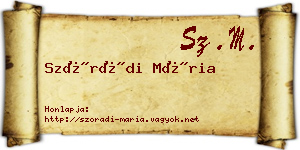 Szórádi Mária névjegykártya